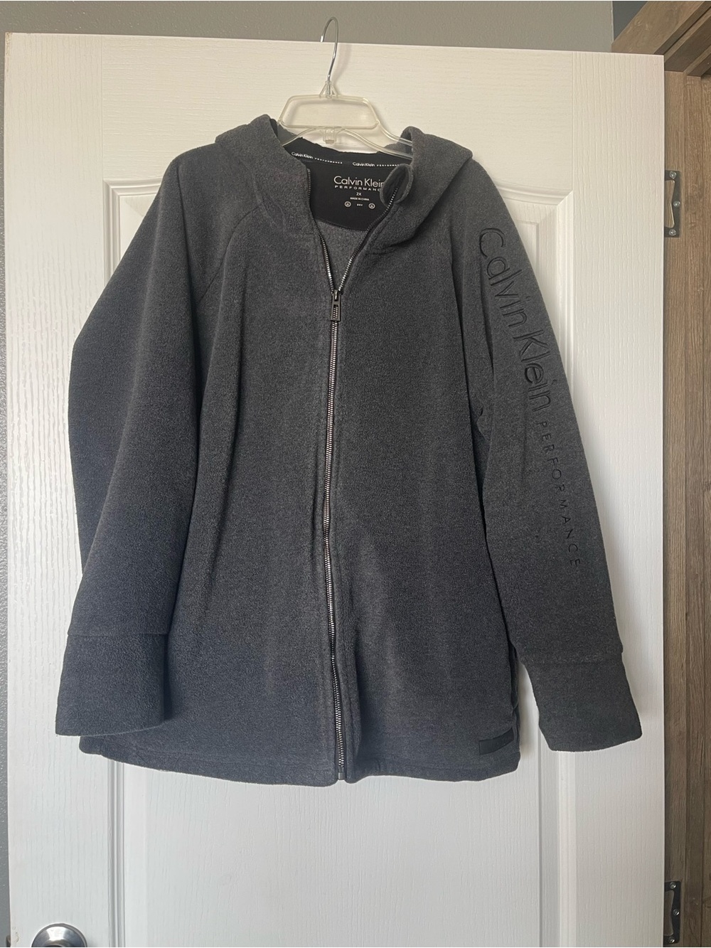 Calvin Klein Dark Gray Full-Zip Hooded Jacket